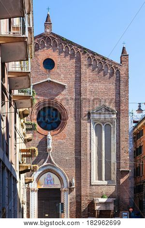Facade Of Chiesa Di Sant Eufemia In Verona City