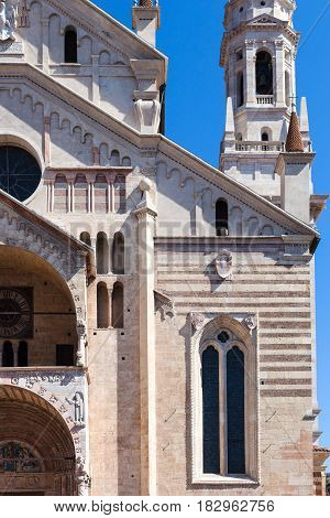 Cathedral And Sanmicheli Bell Tower In Verona