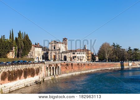 View Of Regaste Redentore Embankment In Verona