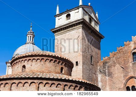 Rotonda Di San Lorenzo And Clock Tower In Mantua