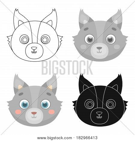 Wolf muzzle icon in cartoon design isolated on white background. Animal muzzle symbol stock vector illustration.