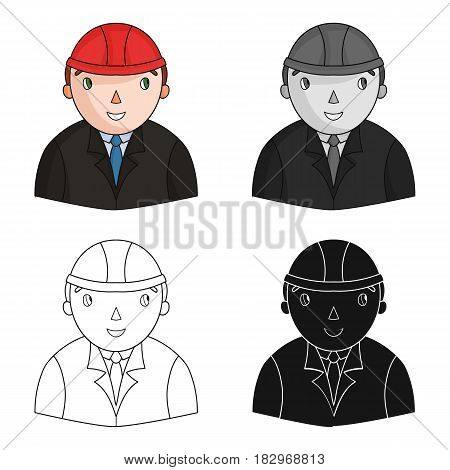 Architect icon in cartoon design isolated on white background. Architect symbol stock vector illustration.