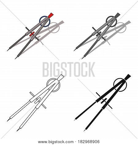 Dividers icon in cartoon design isolated on white background. Architect symbol stock vector illustration.