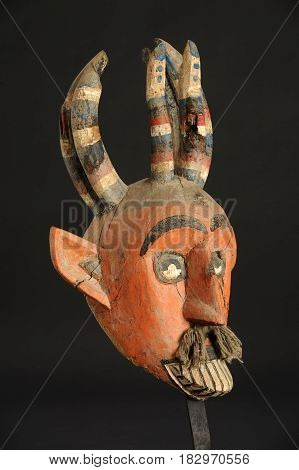 Sikasso, Mali - 14 May 2012: Bamana ceremony mask of Mali