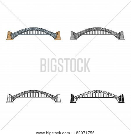 Sydney Harbour Bridge icon in cartoon design isolated on white background. Australia symbol stock vector illustration.