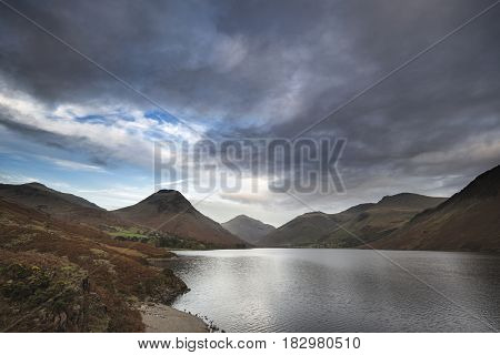Beautiful Landscape Image Of Mountains Around Wast Water In Lake District England In Autumn
