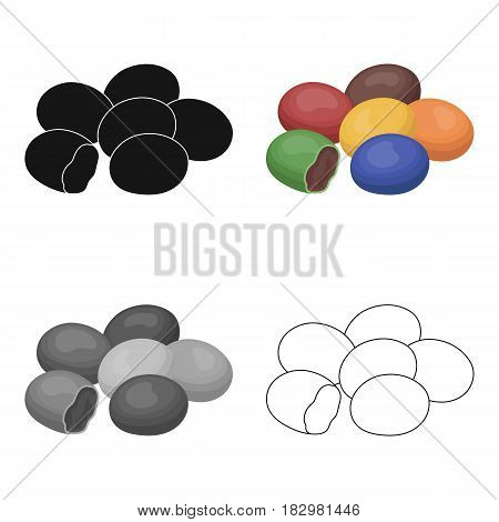 Chocolate dragee icon in cartoon design isolated on white background. Chocolate desserts symbol stock vector illustration.