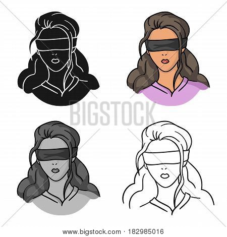 Hostage icon in cartoon style isolated on white background. Crime symbol vector illustration.