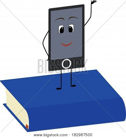 Books end ebooks concept. Vector illustration isolated on white