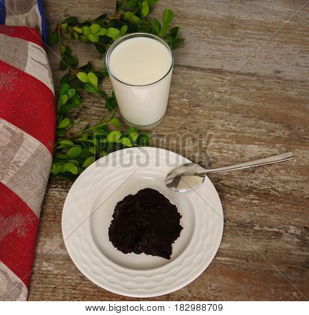 Traditional finnish and Swedish Easter food - pudding mammi rye pudding with milk