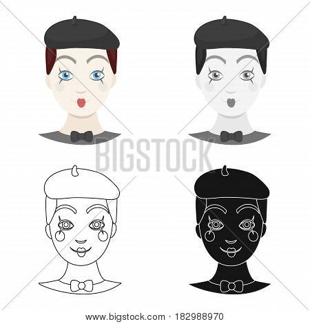 Mime artist icon in cartoon style isolated on white background. Event service symbol vector illustration.