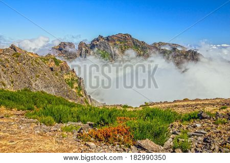 mountain landscape, Madeira island, Portugal. Peak Ariero,  Pico Arierio