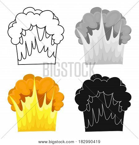 Nuclear explosion icon in cartoon design isolated on white background. Explosions symbol stock vector illustration.