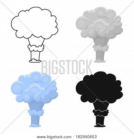 Nuclear explosion icon in cartoon design isolated on white background. Explosions symbol stock vector illustration.
