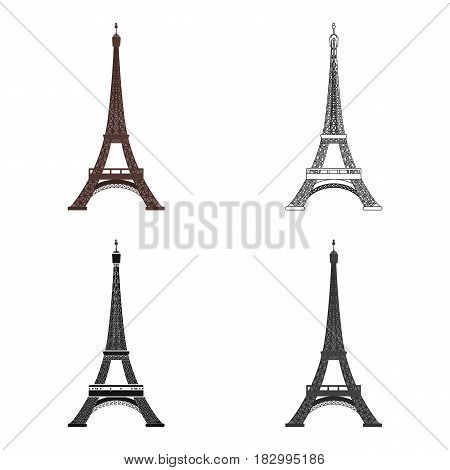Eiffel tower icon in cartoon design isolated on white background. France country symbol stock vector illustration.