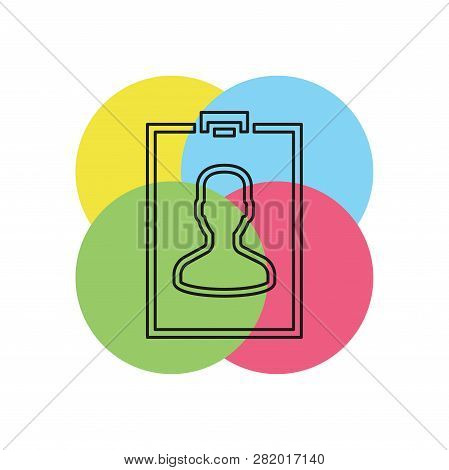 Id Cards Icon - Vector Name Tag - Identity Badge Symbol. Thin Line Pictogram - Outline Stroke