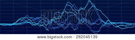 Abstract Background With Dynamic Waves. Big Data Visualization. Sound Wave Element. Technology Equal