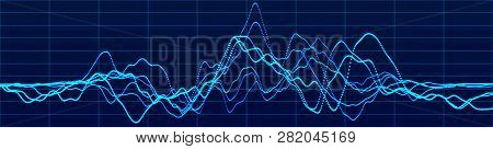 Abstract Background With Dynamic Waves. Big Data Visualization. Sound Wave Element. Technology Equal