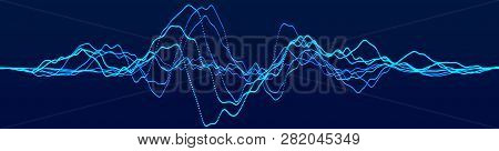 Abstract Background With Dynamic Waves. Big Data Visualization. Sound Wave Element. Technology Equal