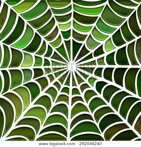 Abstract Vector Stained-glass Mosaic Background - Grene And Brown