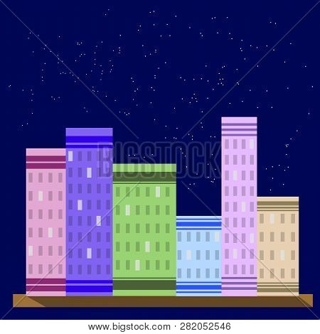 City Of Book Buildings On A Bookshelf