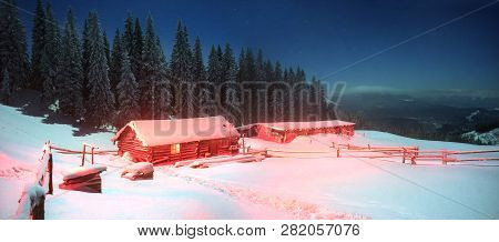 Hut On The Background Chernogora