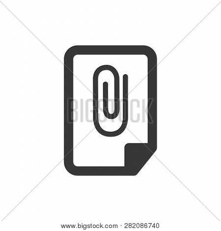 Vector White Note Paper With Paperclip, Vector Illustration Isolated On White Background.