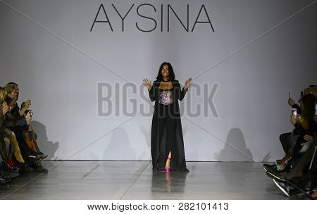 Kyiv, Ukraine - February 3, 2019: Designer Julia Aysina During Her Fashion Presentation As Part Of 4