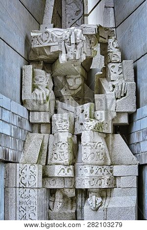 Shumen, Bulgaria - December 16, 2017: The Monument To 1300 Years Of Bulgaria, Also Known As The Foun
