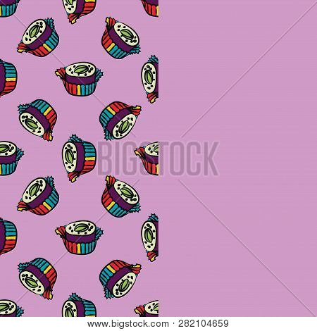 Candy Pattern. Card With Comfit. Cute Background.