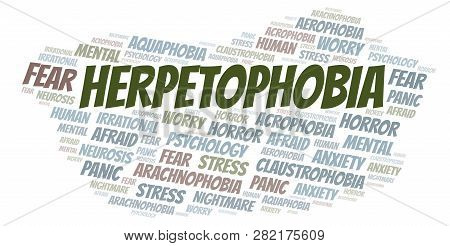 Herpetophobia Word Cloud. Wordcloud Made With Text Only.