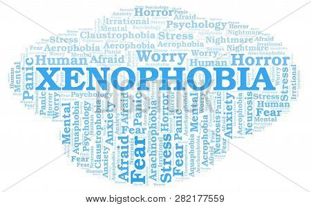 Xenophobia Word Cloud. Wordcloud Made With Text Only.