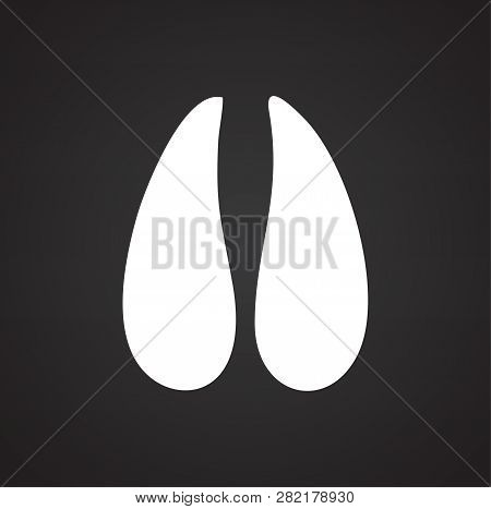 Foot Print Icon On Black Background For Graphic And Web Design, Modern Simple Vector Sign. Internet 