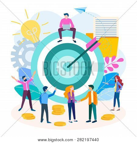 The Successful Contract Team Work To Achieve The Goal, The Handshake And The Agreement Between The B