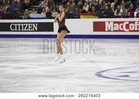 Belarus, Minsk, Ice Arena, January 25, 2019. European Figure Skating Championship.German figure skater Nichol Schott performs free program