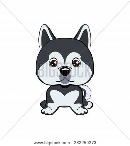 Vector Stock Illustration Isolated Emoji Character Cartoon Dog Embarrassed, Shy And Blushes Sticker 