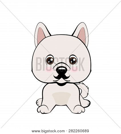 Icon Dog Breed Dog. The Puppy Has A Curvy Mustache