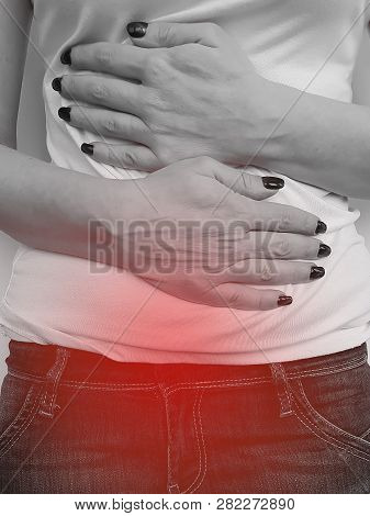 Woman Symptom Of Cystitis Abdomen  Infection Sickness