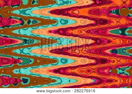 Abstract Mulricolored Elongated Zig Zag Pattern, Pastel Colors