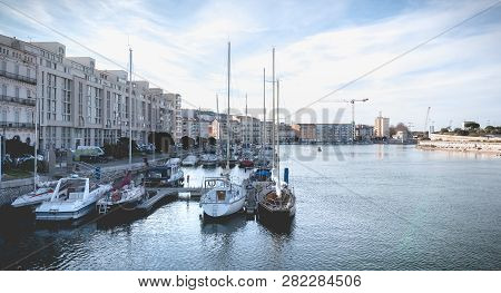 View Of The Marina In The City Center Of Sete, France