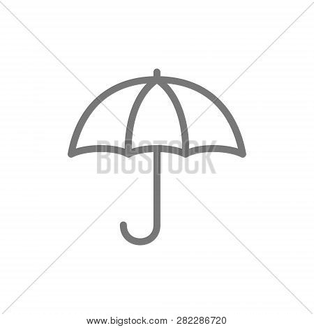 Umbrella Line Icon. Isolated On White Background