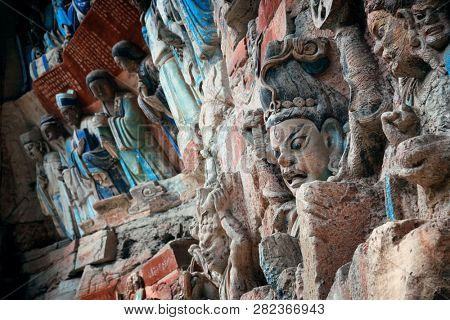 Dazu Rock Carvings as the World Heritage Site located in suburb Chongqing, China