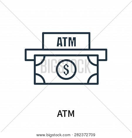Atm Icon Isolated On White Background. Atm Icon Simple Sign. Atm Icon Trendy And Modern Symbol For G