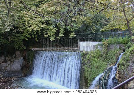 River And Springs In Pozar Thermal Baths Aridaia Greece