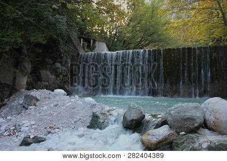 River And Springs In Pozar Thermal Baths Aridaia Greece