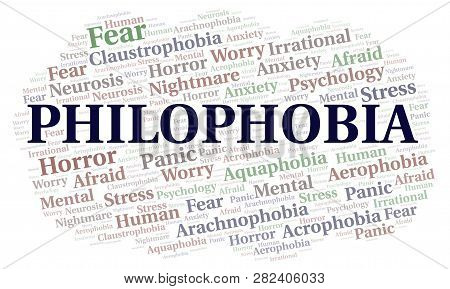 Philophobia Word Cloud. Wordcloud Made With Text Only.