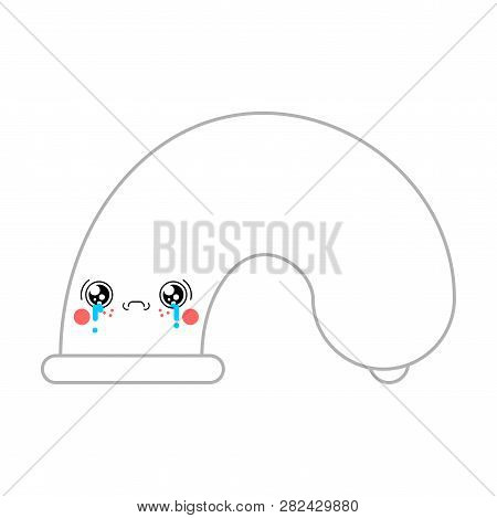 Sad Condom Used Kawaii Cute Cartoon. Funny Rubber Crying