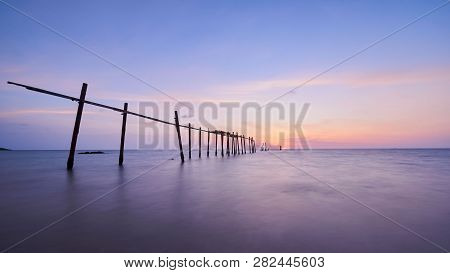 Beautiful Colored Sky During Sunset At Pilai Beach, Phang-nga Province, Thailand