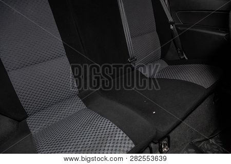Novosibirsk, Russia -february 05, 2019:  Lada Granta,  Close-up Of The Rear Seats. Photography Of A 