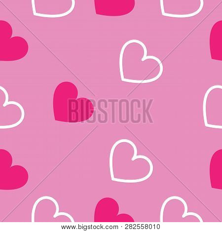 Love Semless Pattern,valentines Day Red Hearts Pattern,flat Design,esp10